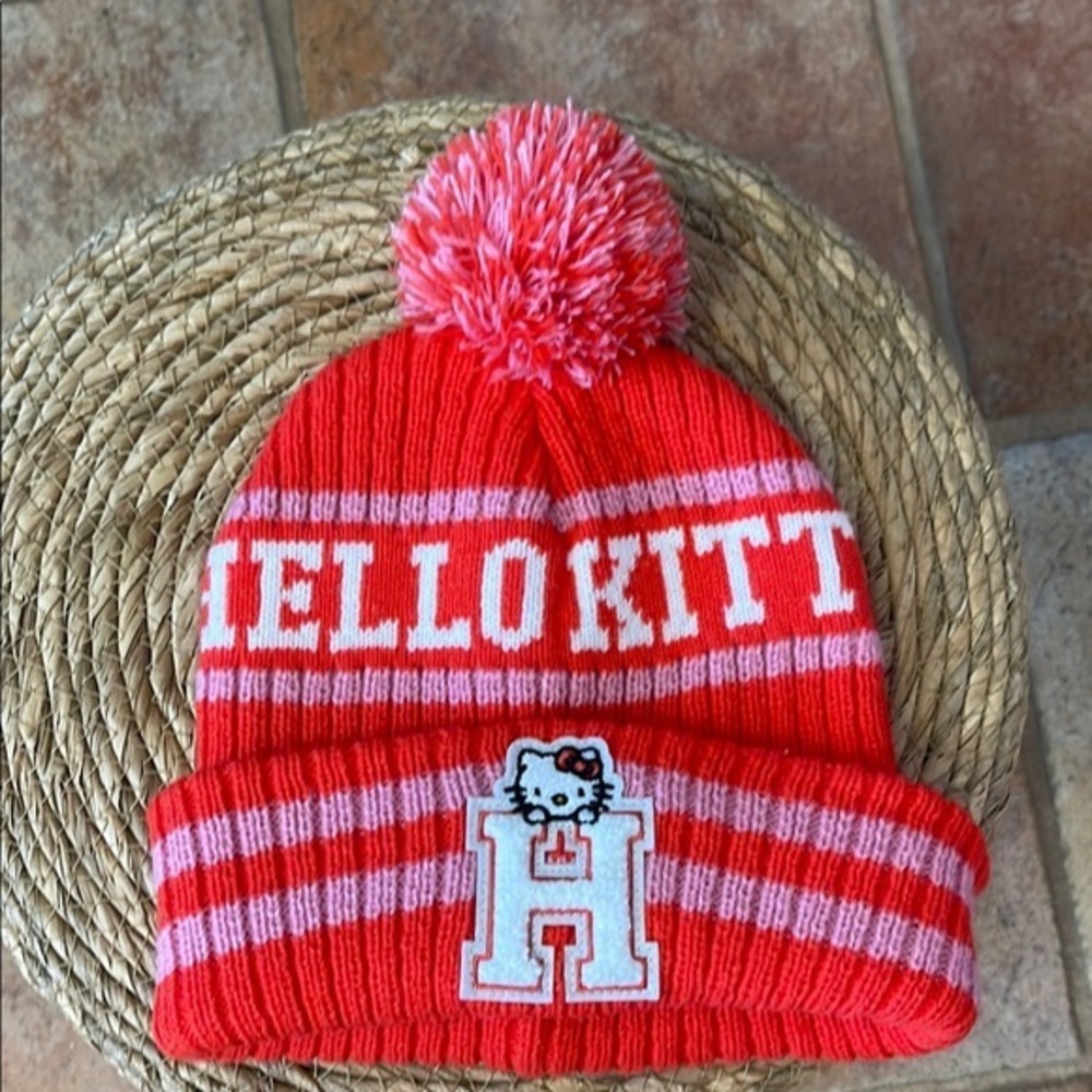 Hello Kitty Red Knit Beanie